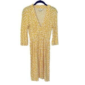 Milly of New York 3/4 sleeve Yellow Summer Mini Dress, Women’s Size Small